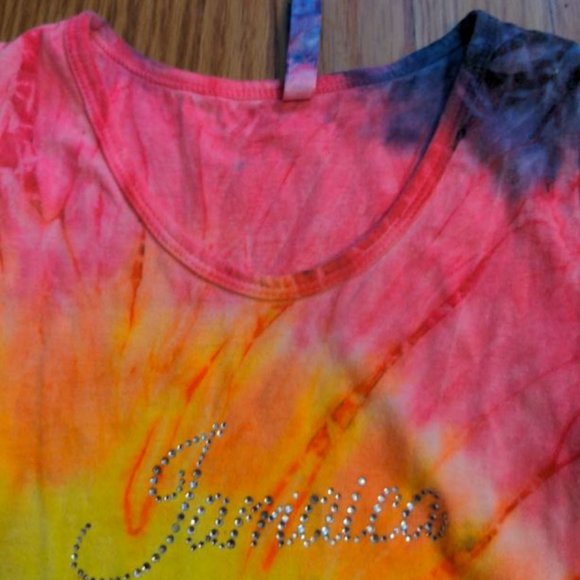 Jamaica Fringe Tye Tie Dye Dress Toddler 3t -4t rainbow swirl tropical vacation - Picture 2 of 4